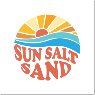 Retro Sunset Sun Salt Sand Posters and Art